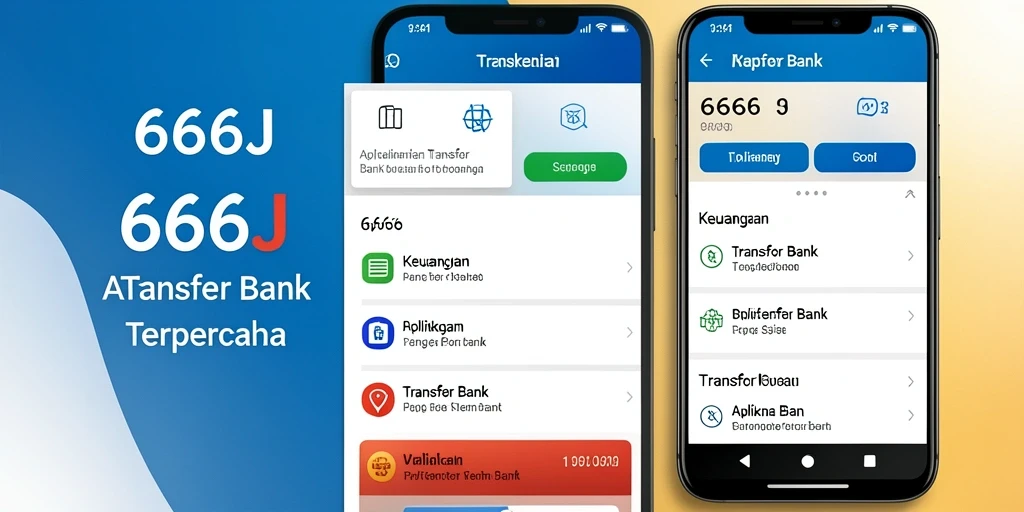 Tampilan antarmuka aplikasi Transfer Bank yang user-friendly dan modern.
