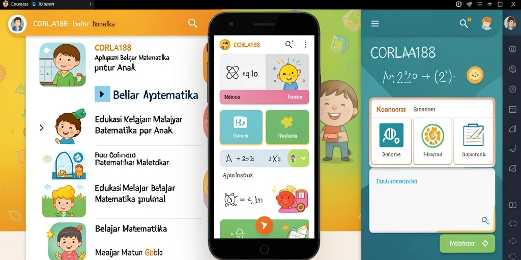 Antarmuka aplikasi CORLA188 yang interaktif dan menarik untuk belajar matematika.