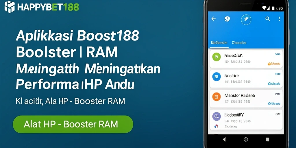 Tampilan antarmuka HAPPYBET188 yang sederhana dan fungsional untuk Booster RAM.