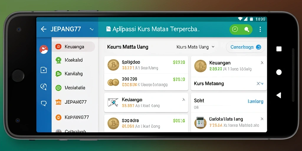 Antarmuka JEPANG77 menampilkan nilai tukar mata uang secara jelas dan informatif.