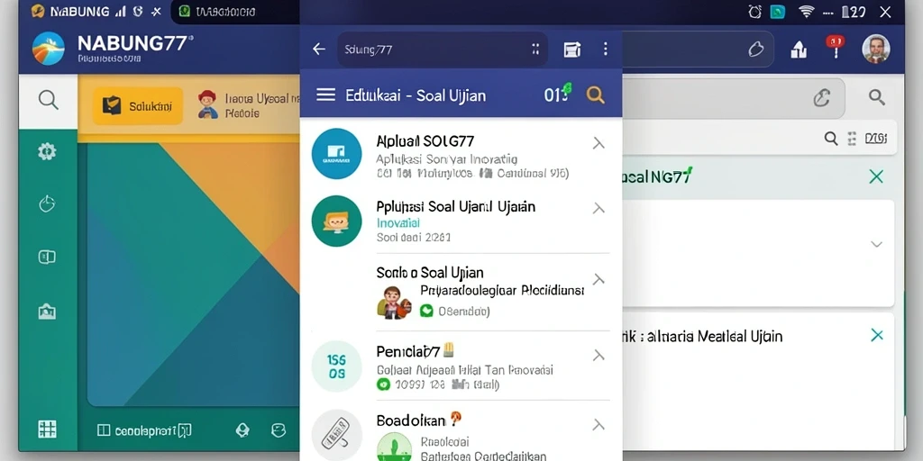 Antarmuka aplikasi NABUNG77 dengan tampilan soal ujian yang jelas.