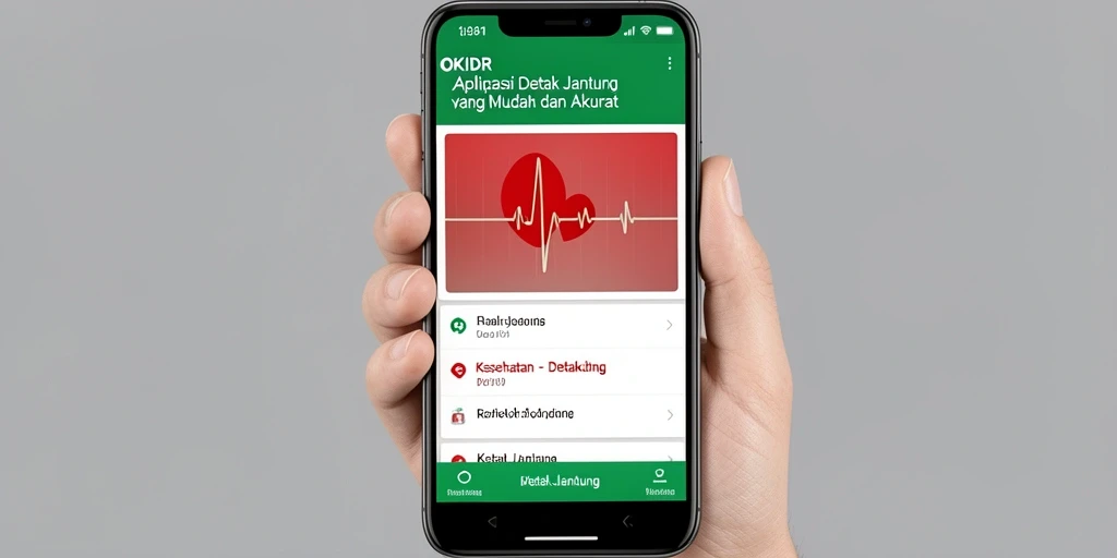 Tampilan antarmuka OKIDR untuk pengukuran Detak Jantung.