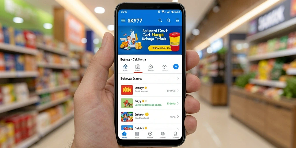 Tampilan antarmuka SKY77 untuk cek harga produk.