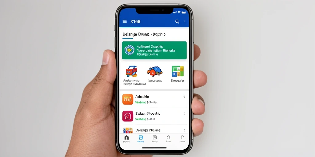 Tampilan antarmuka X168 yang user-friendly dengan fungsi dropship yang lengkap.